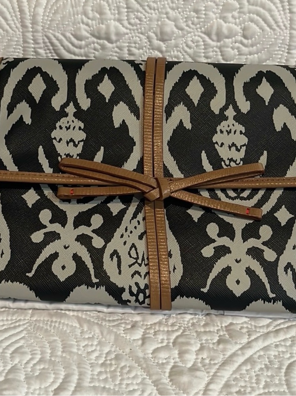 Stella & Dot Brown and Black Travel Jewelry Roll